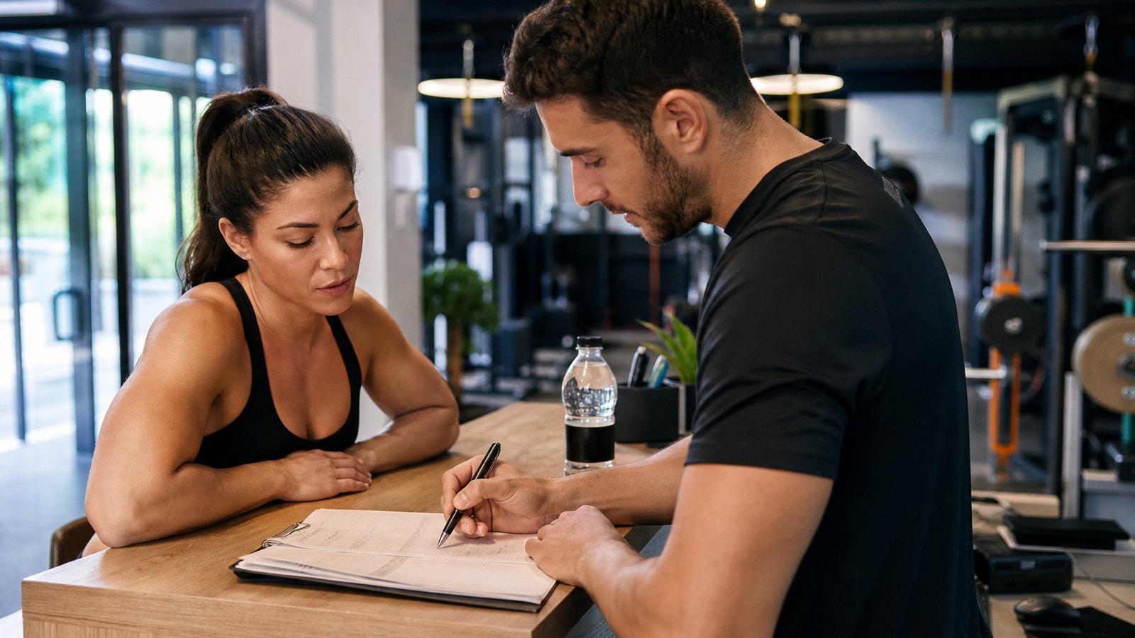 Coach sportif fixant ses tarifs